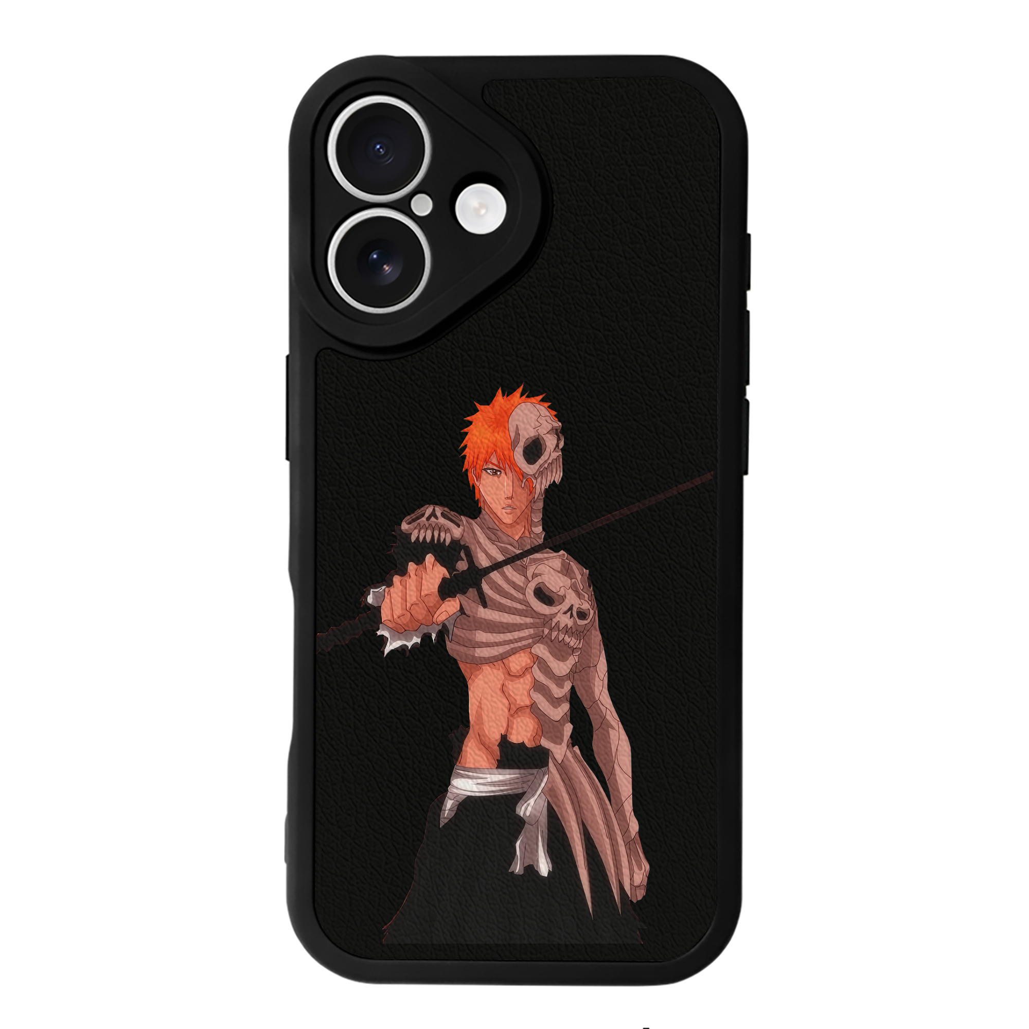 ブリーチ 黒崎一護（くろさき いちご）BLEACH Kurosaki Ichigo 【iPhone 16シリーズ対応】シリコンスマホケース（レザー調） 材質：シリコン